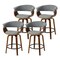 Set of 2/4 Modern Counter & Bar Height Wooden Swivel Bar Stools